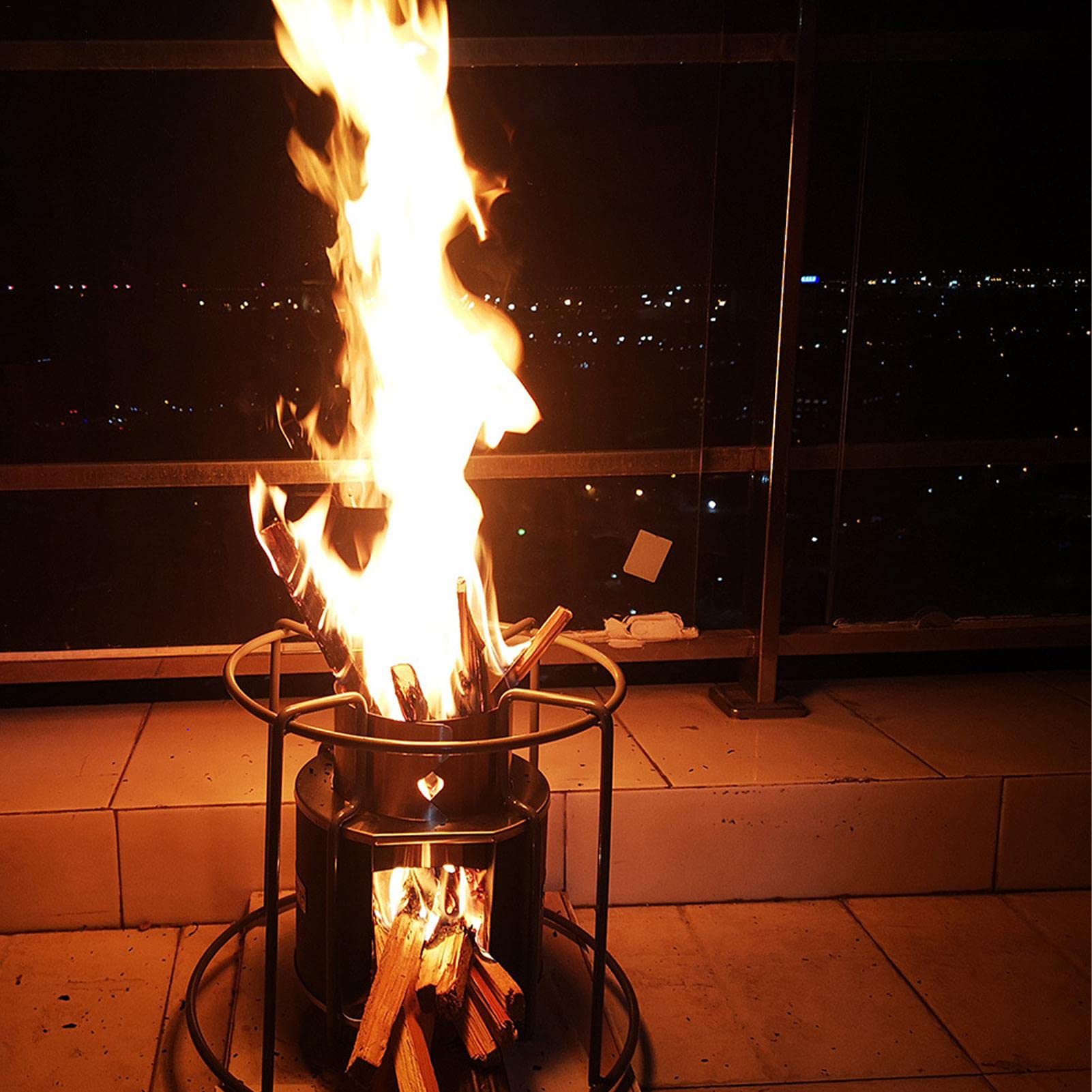 強力推薦☆実用 軽型ステンレス鋼屋外薪ストーブ携帯用ピクニック装備