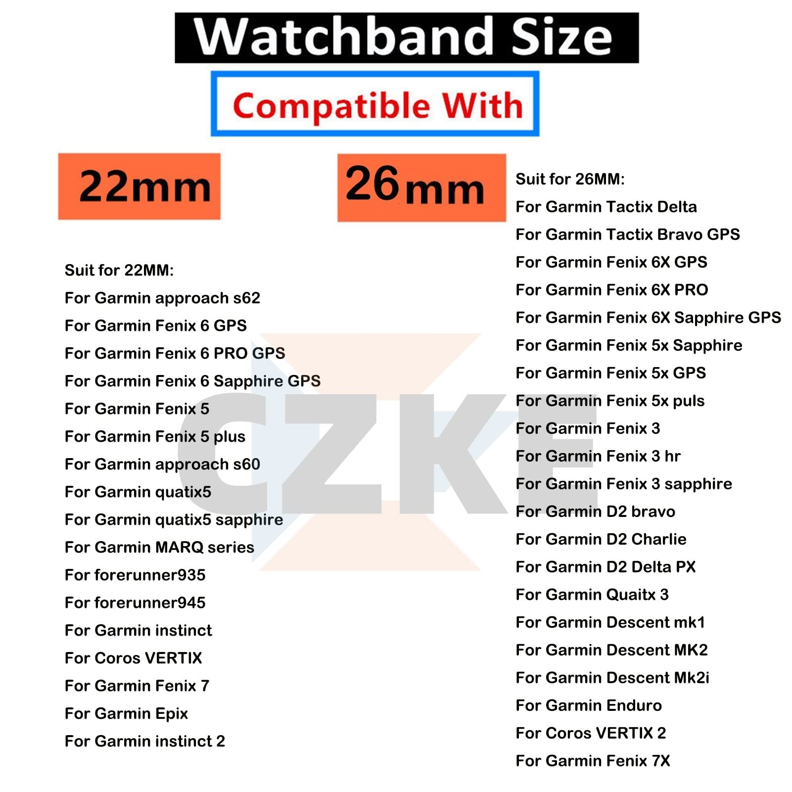 CZKE Für Garmin QuickFit Watch Band 22mm 26mm geflochtene Nylon Watchbänder