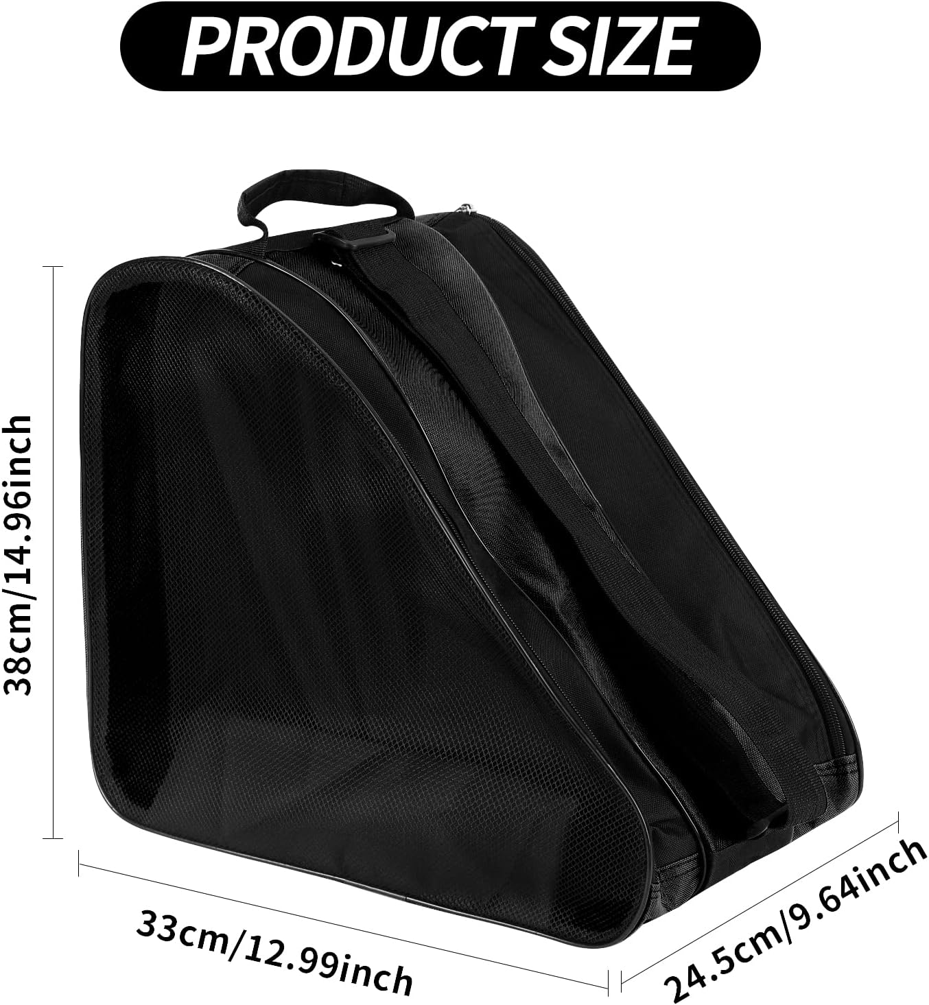 Skate-Tasche Aus Nylon – Dreischichtig, Mit Verstellbarem Schultergurt & Griff – Für Schlittschuhe, Rollschuhe & Schutzausrüstung
