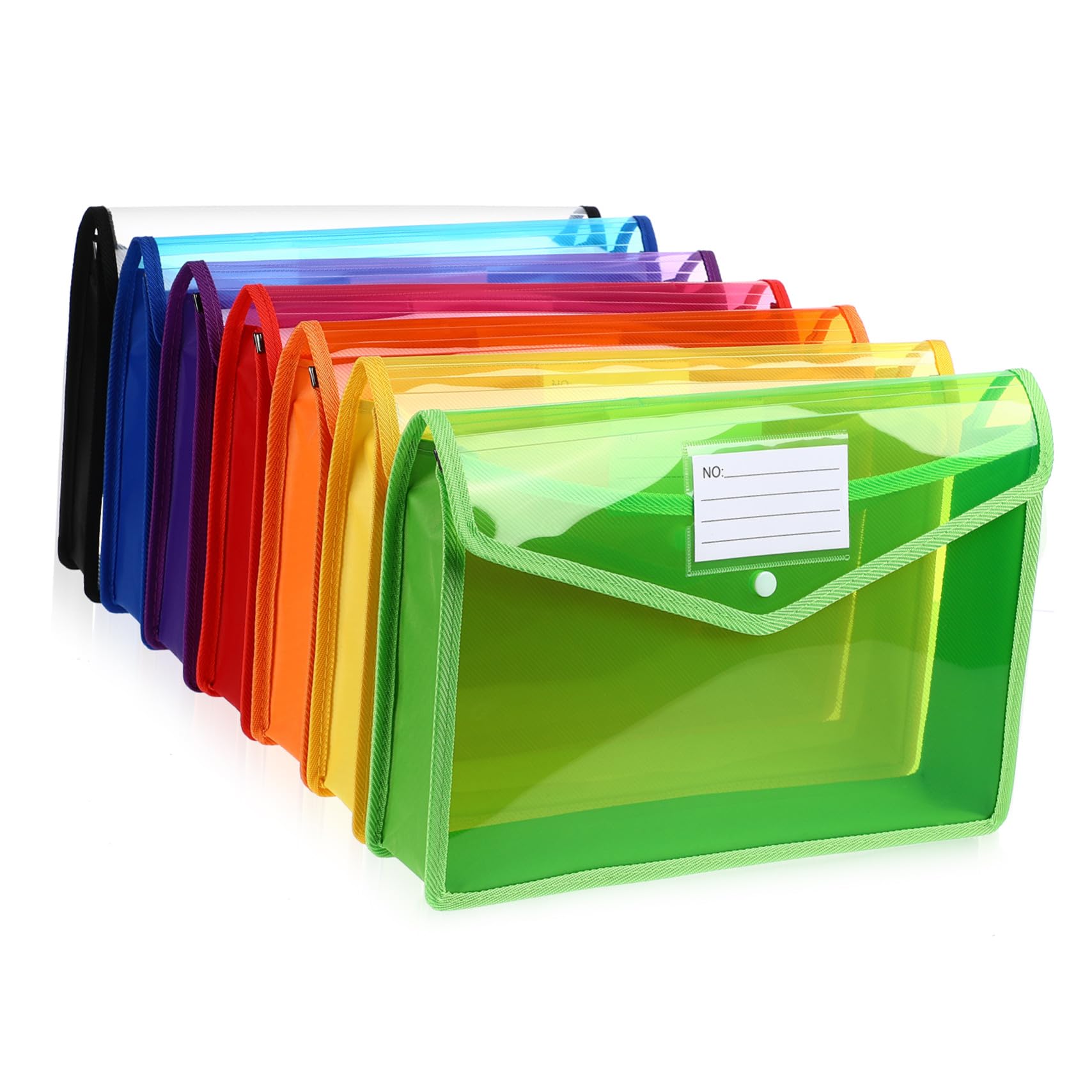 Enveloppes pour Dossiers à Boutons, Lot de 7, Pp, A4
