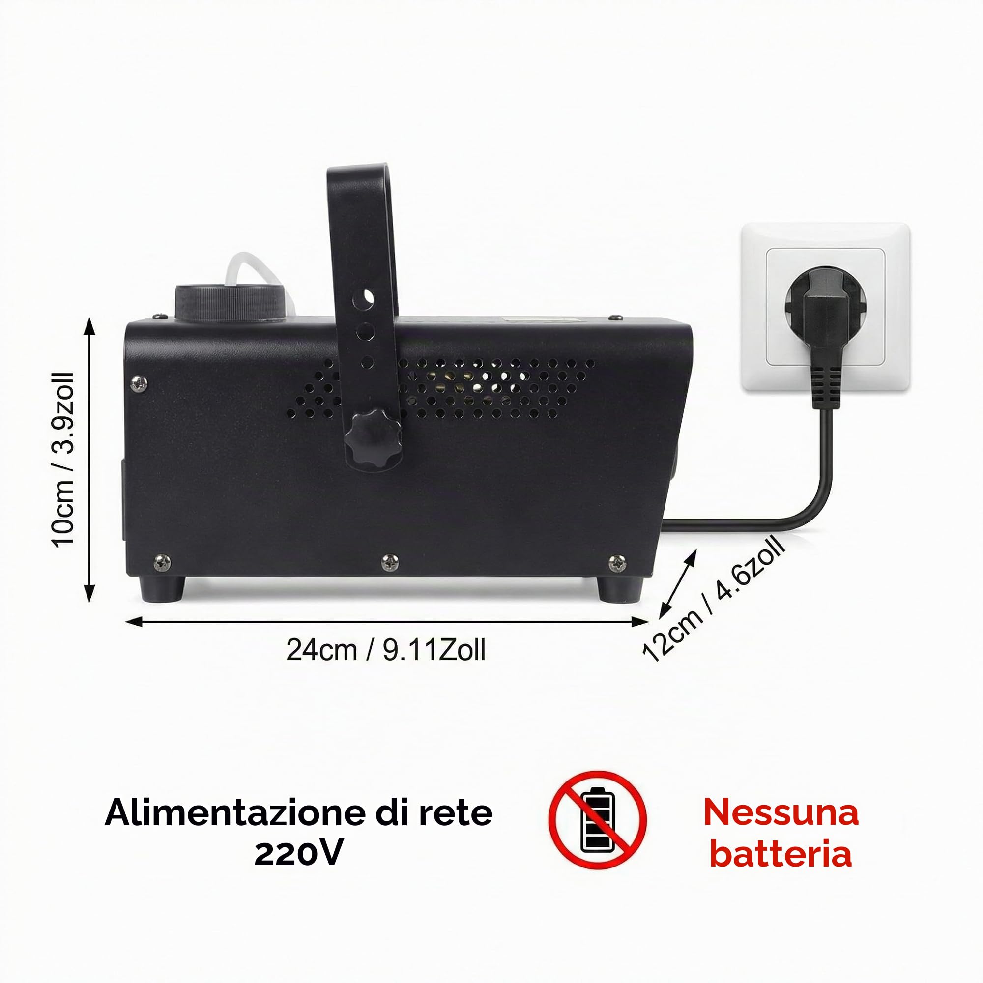 Macchina del Fumo 500W con 8 Luci LED RGB e Comando a Pedale (Cavo 3m),2 Telecomandi Wireless, Effetto Nebbia Portatile per Discoteca, DJ, Feste di Halloween, Matrimoni e Palco