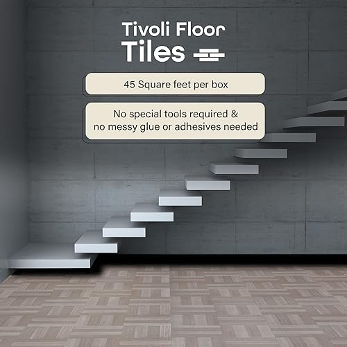 Miniatura 3 de Tivoli - Azulejos de vinilo autoadhesivos, 45 azulejos de 12 x 12 pulgadas, madera gris ceniza, despegar y pegar, suelo de bricolaje para cocina,