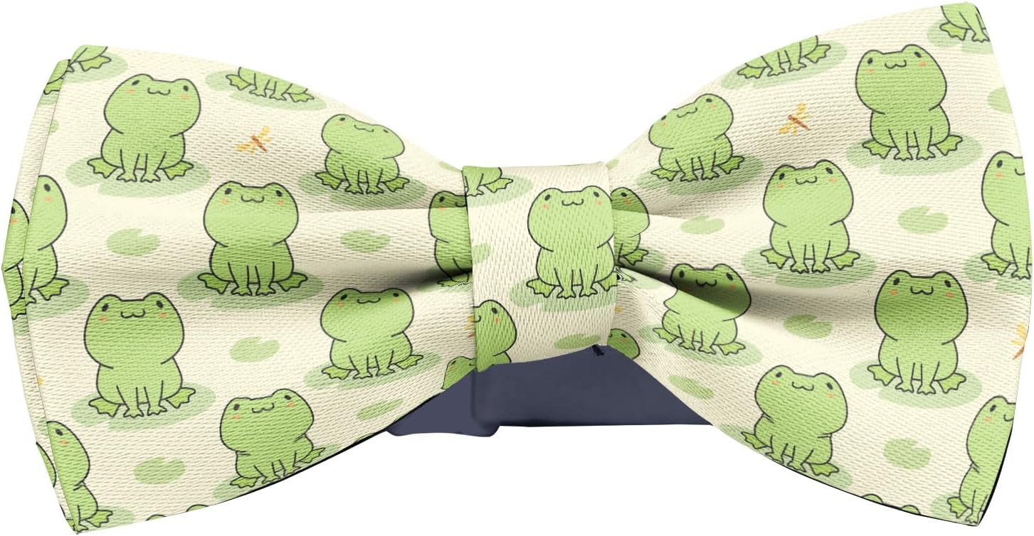 Pre-Tied Bow-Tie (Cute Frog Pattern) Adjustable Bowties for Kids, Toddlers, Adults, Dogs, Cats, Pets