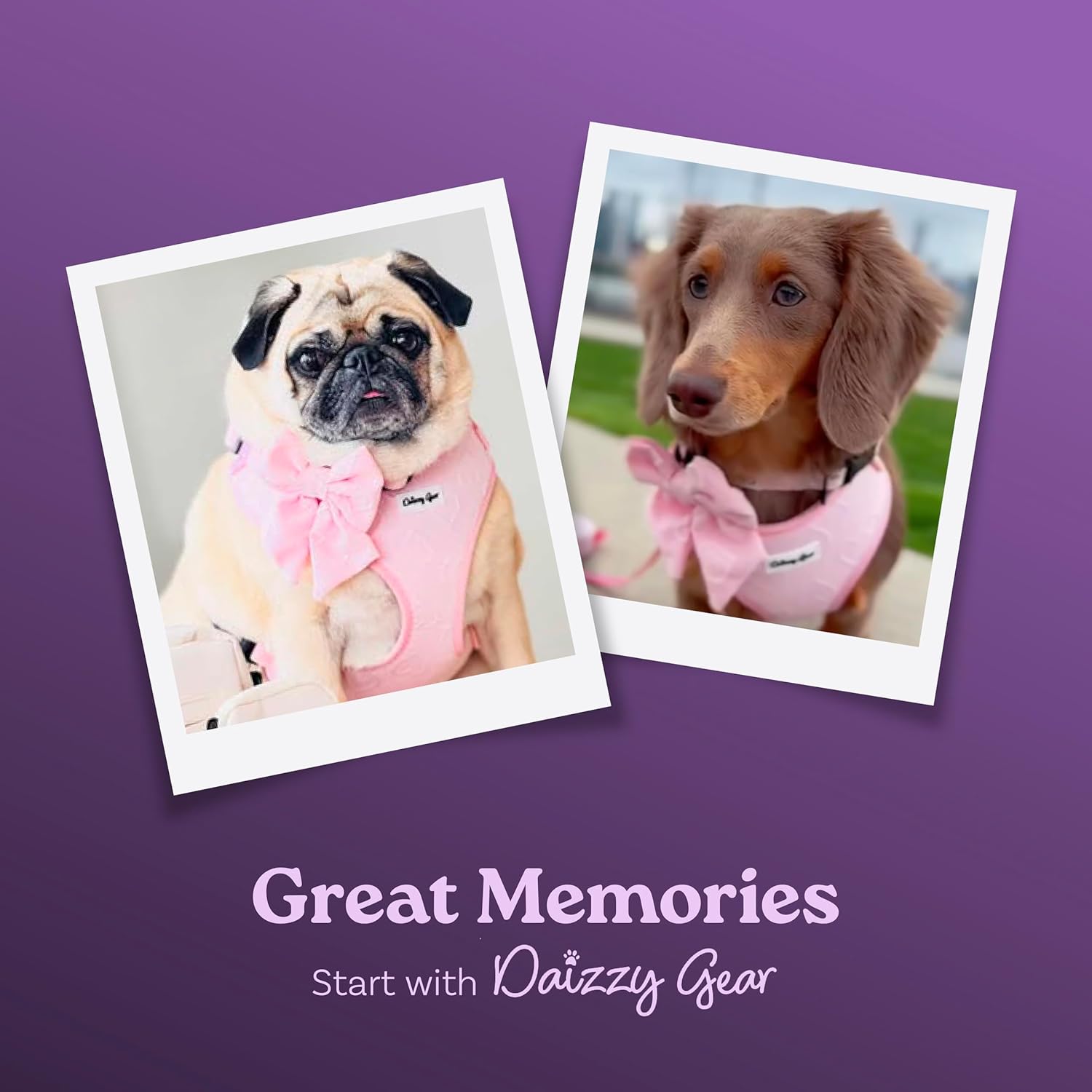 Small Dog Harness Set – Cute No Pull, All Weather, Breathable Harness and Leash Set with Collar, Bandana, Sailor Bow & Poop Bag Holder – Adjustable, Soft & Stylish - Pink Hearts on Jacquard Fabric