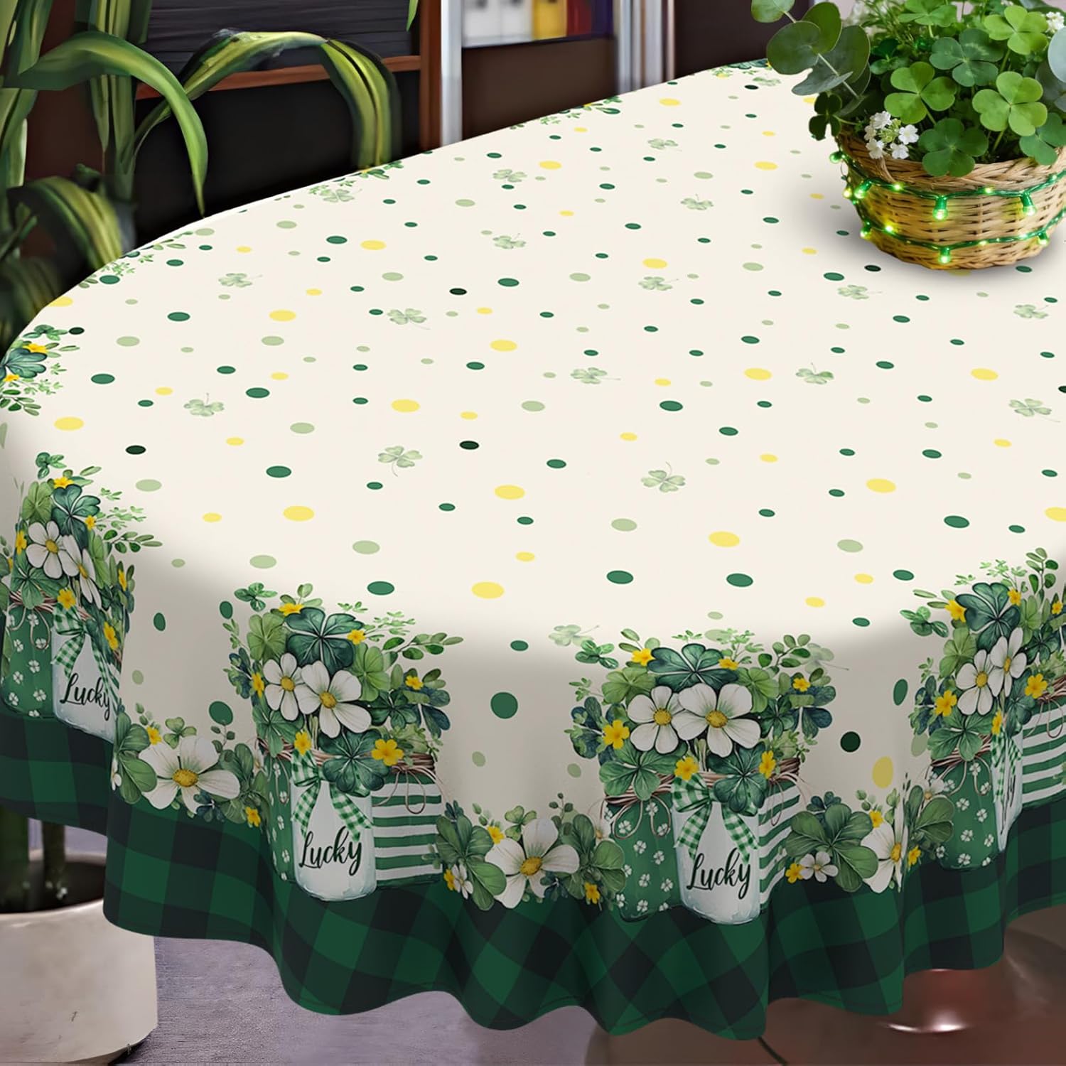 4th of July Tablecloth Waterproof Patriotic Table Cloths for Memorial Day, Independence Day Indoor Outdoor Dining Room-60"*84" Oval