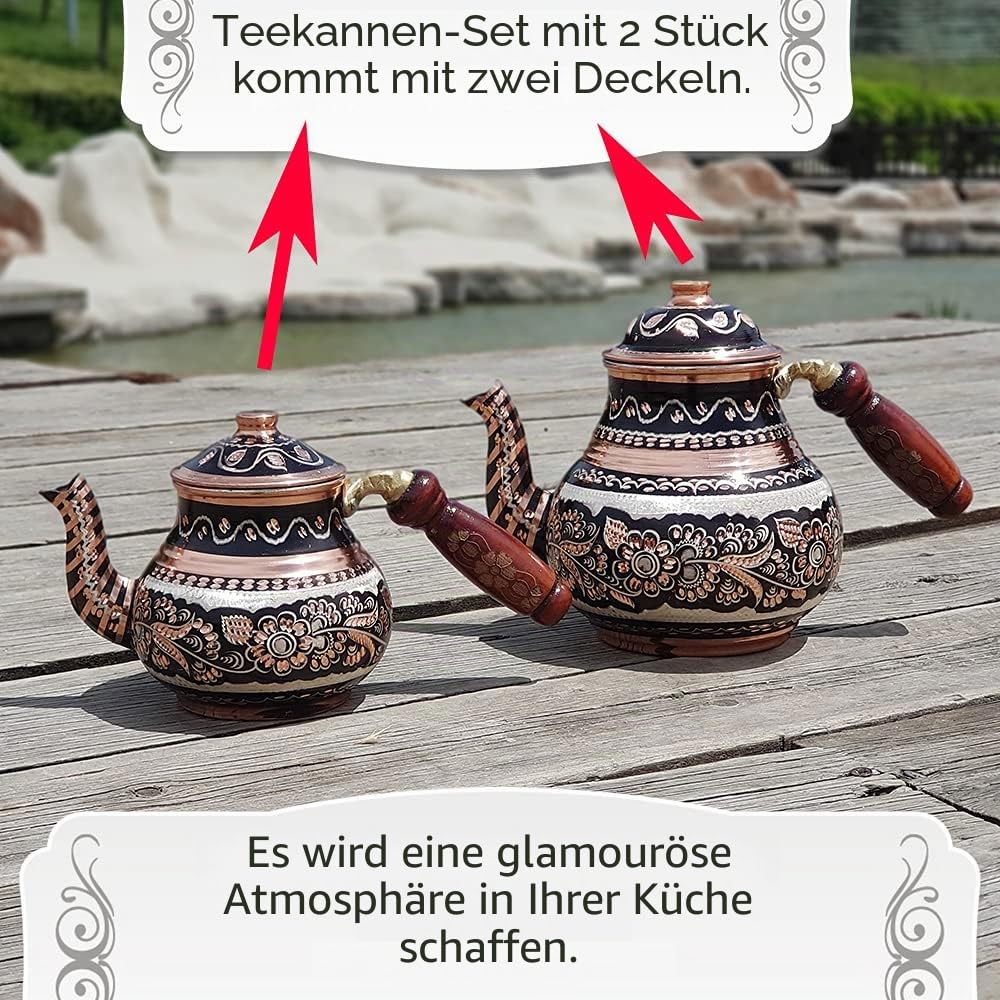 Türkische Teekanne, Teekessel, Topf-Set für Herd, Herd, dekoratives Teesieb, Vintage, antikes arabisches Bauernhaus, Tablett, Tassen, Servierparty, marokkanischer Dekor-Stil, persische Küche