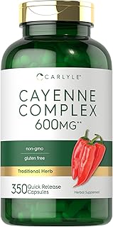 Carlyle Cayenne Pepper Capsules | 350 Pills | Non-GMO, Gluten Free Supplement