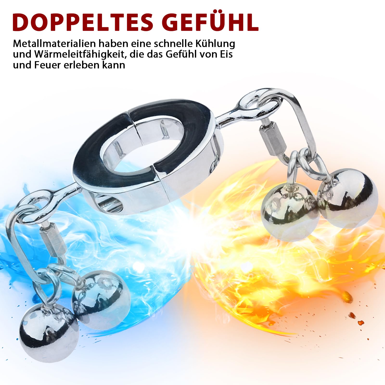 Anello scrotale pesante e penis ring, allungatore scrotale trainer penieno in metallo per uomini, bondage cock ring per aumento erezione, sex toy erotico set per uomini (B)