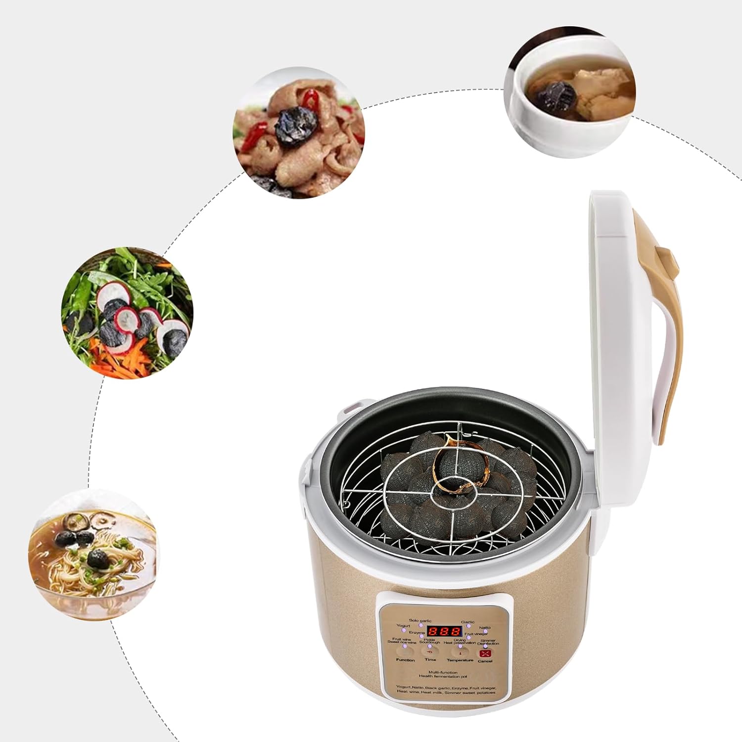 6L Black Garlic Fermenter,Automatic Garlic Fermenting Machine,Yogurt Maker with Adjustable Temperature & Time Control,Kimchi machine,Sweet Rice Wine Maker,Natto Maker for Home