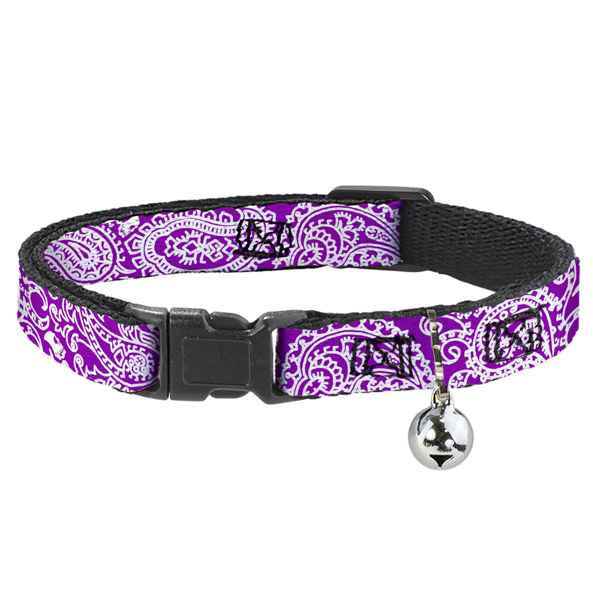 Collar para gato con cierre breakaway seguro y diseño de calaveras