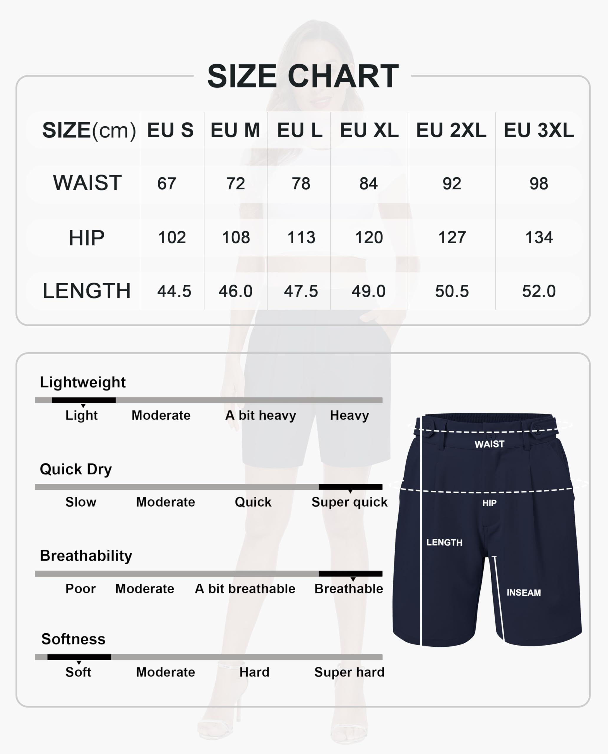 MoFiz Short Femme Été Shorts et Bermudas Elégant Short de Affaires Travail Golf avec 4 Poches