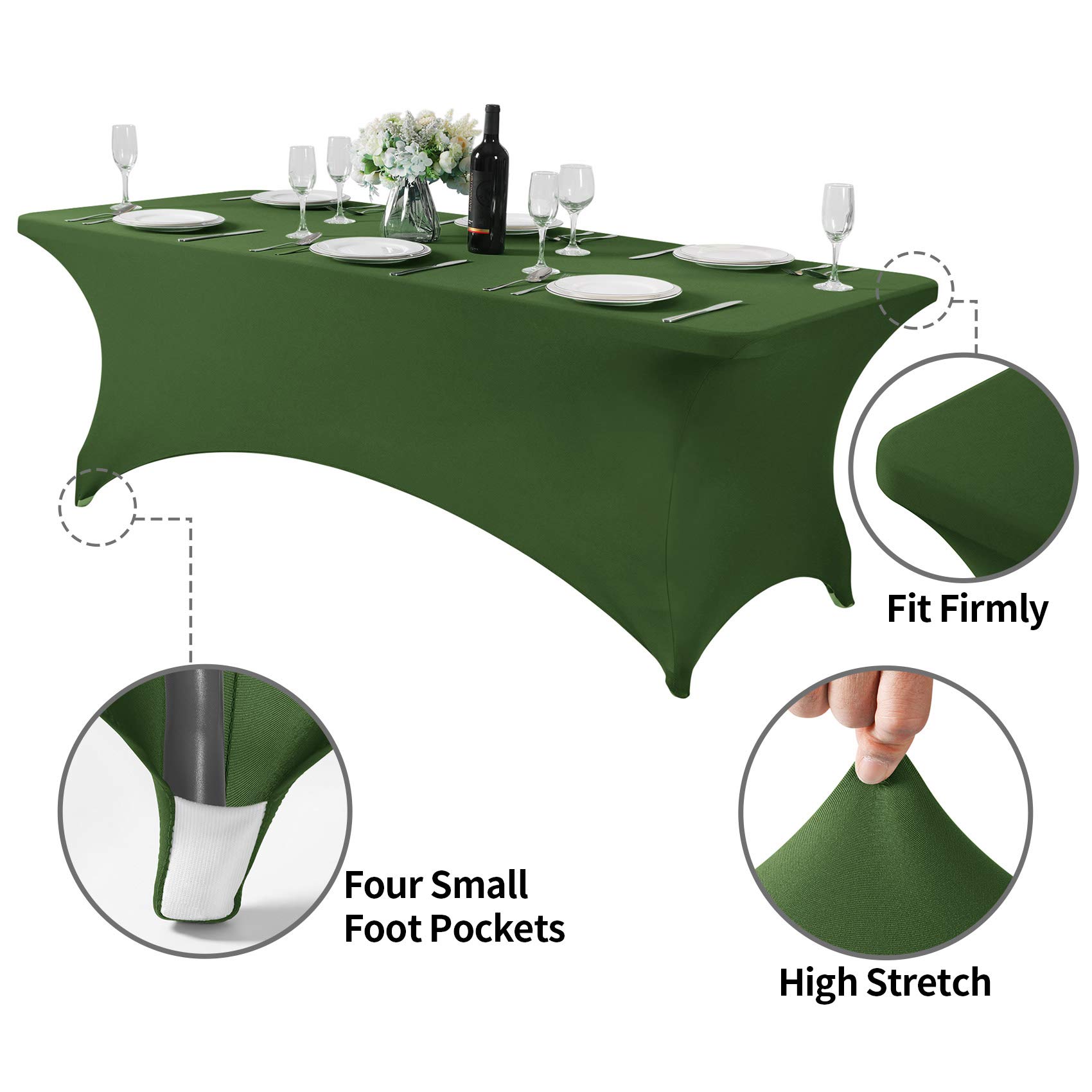 Confezione 2 Tovaglie Elasticizzate In Spandex – Per Tavoli Da 1,8 M O 2,4 M, Matrimonio/Feste - 2