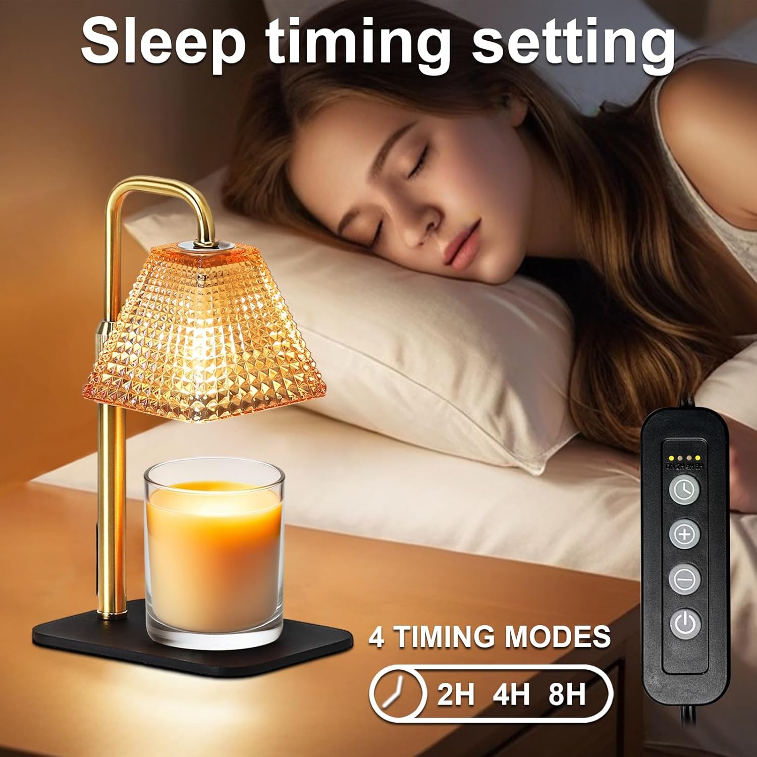 Candle Warmer Lp with Timer Dimmer Adjustable Height, Electric Wax