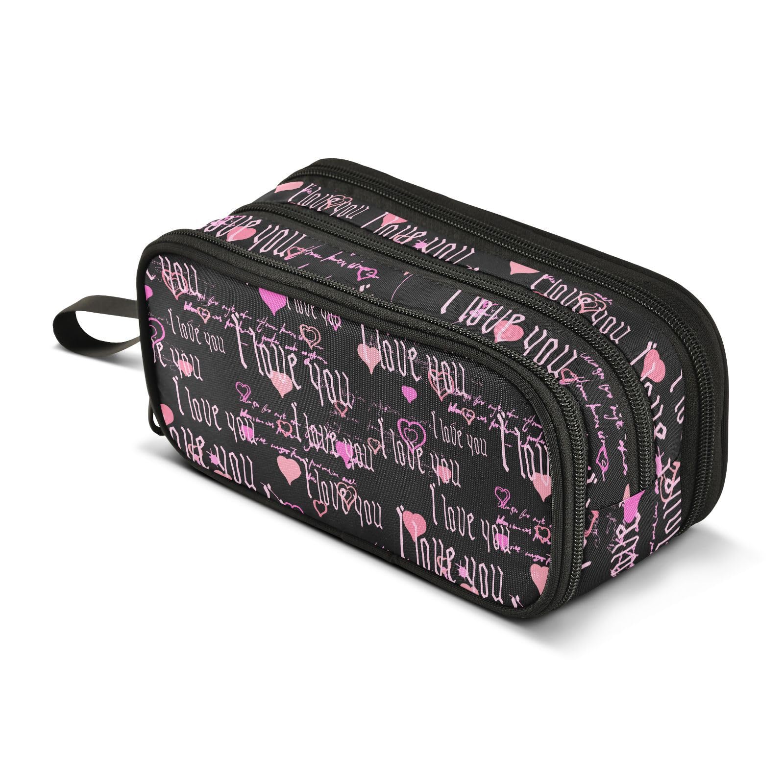 ZAZYXTJ Goth Pencil Case Large Capacity Pencil Pouch | 3 Compartment Storage Canvas Makeup Bag for School Office Teen Girl Boy Men Women