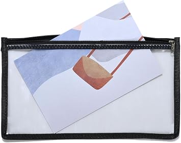 Clear Cash Envelopes 6 x 11 Money Pouch Bank Deposit Bag Check Wallet 20 Pack Zipper Closure