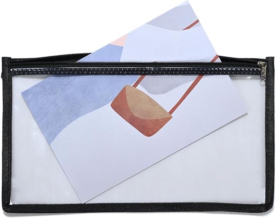 Clear Cash Envelopes 6 x 11 Money Pouch Bank Deposit Bag Check Wallet 20 Pack Zipper Closure