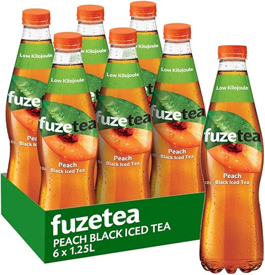 Fuze Peach Black Iced Tea Bottle, 6 x 1.25 l Pantry Food & Drinks