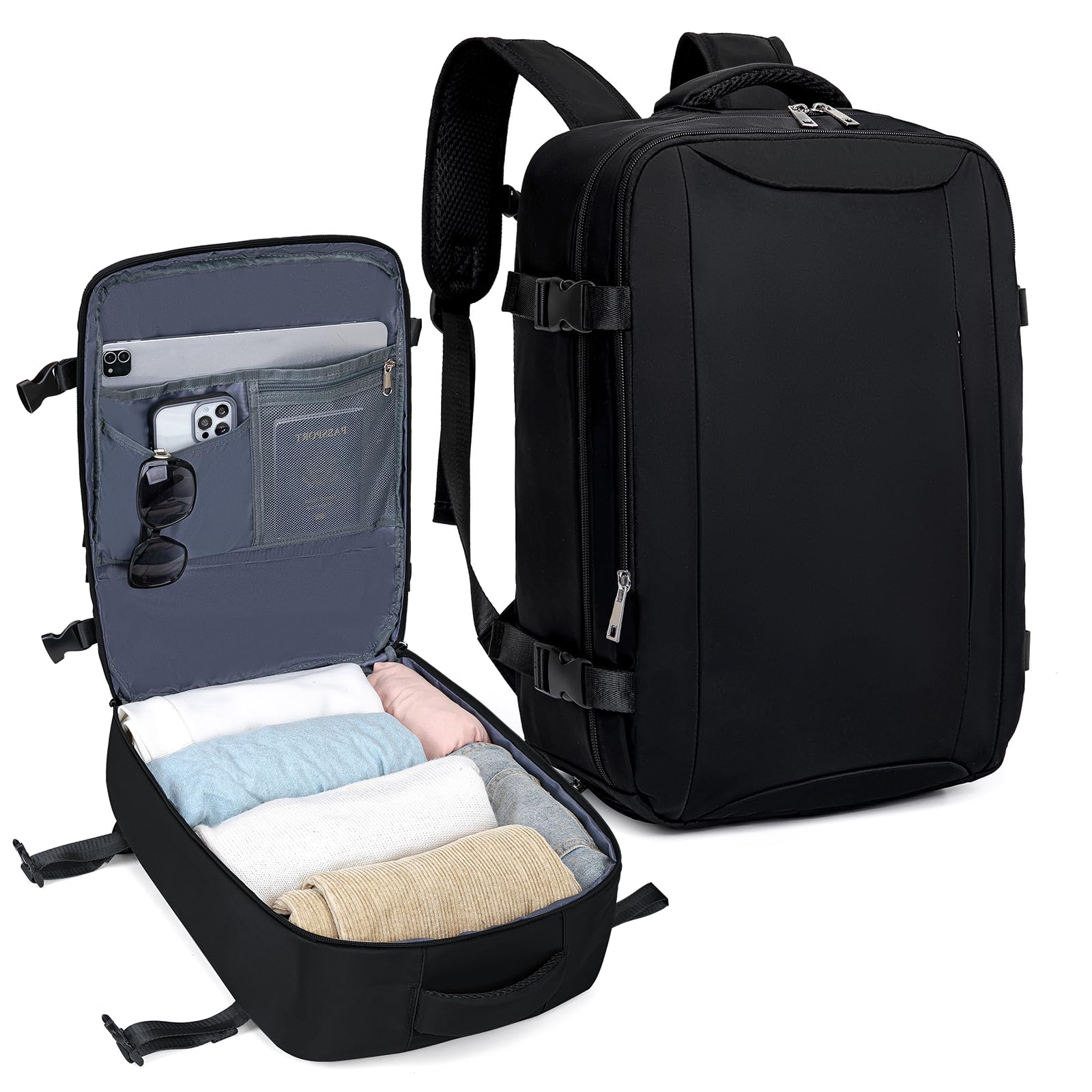 VMIKIV Zaino Easyjet 45x36x20 Bagaglio a Mano Aereo Zaino da Viaggio | Zaino Easyjet Antifurto Borsa da Cabina,30L Valigia Zaini con Scomparto per PC,Donna e Uo
