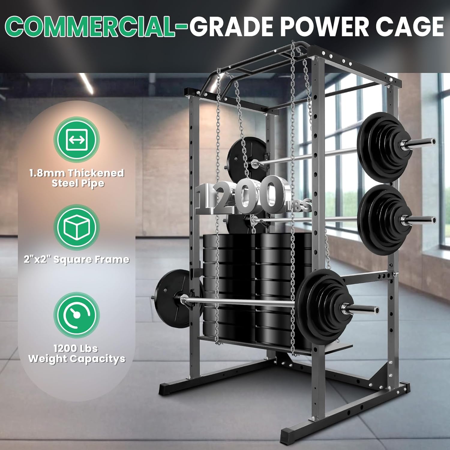 Generic Generic Power Cage – 1200LBS Capacity with Adjustable Height & Safety Arms - Image 3