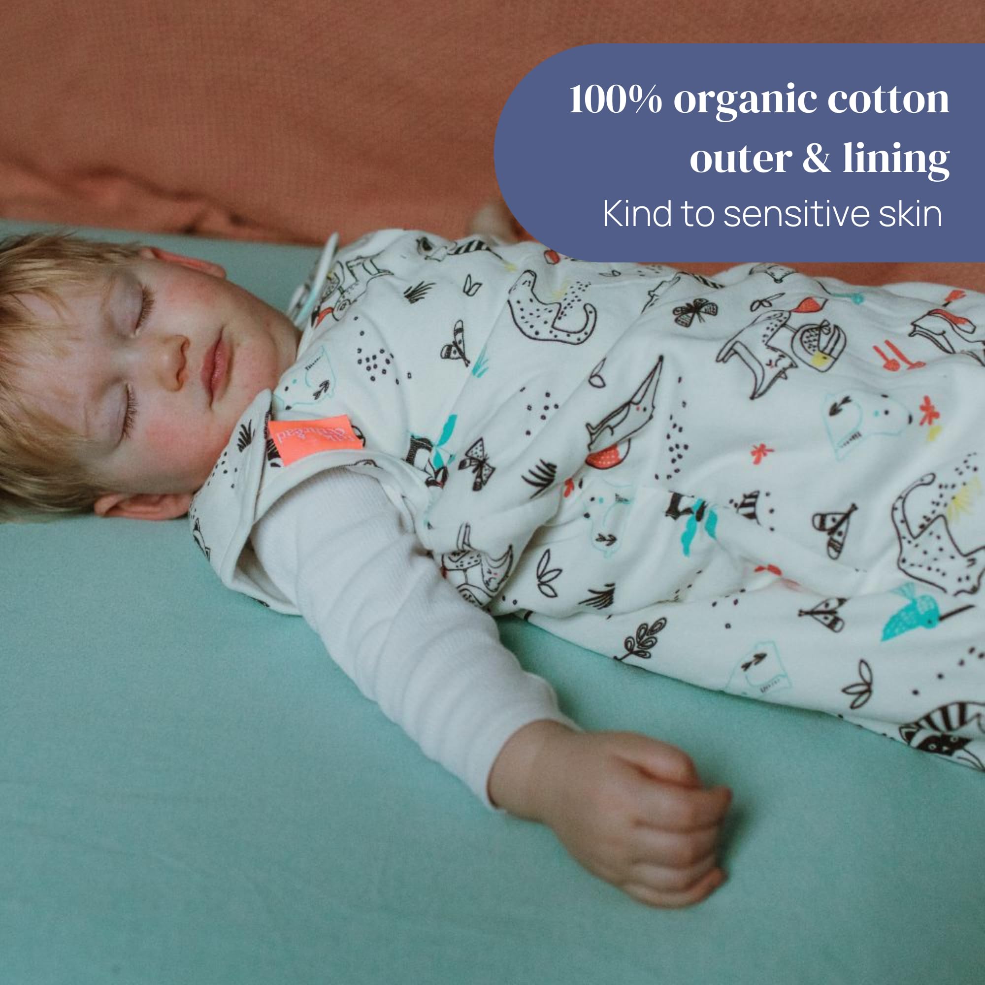 Folk & Thread Sacco nanna biologico da 2,5 tog | Comodo e coccoloso sacco nanna per bambini progettato per dare a te e al tuo bambino un sonno tranquillo | Ideale per stanze da 16 a 20 °C | Legno