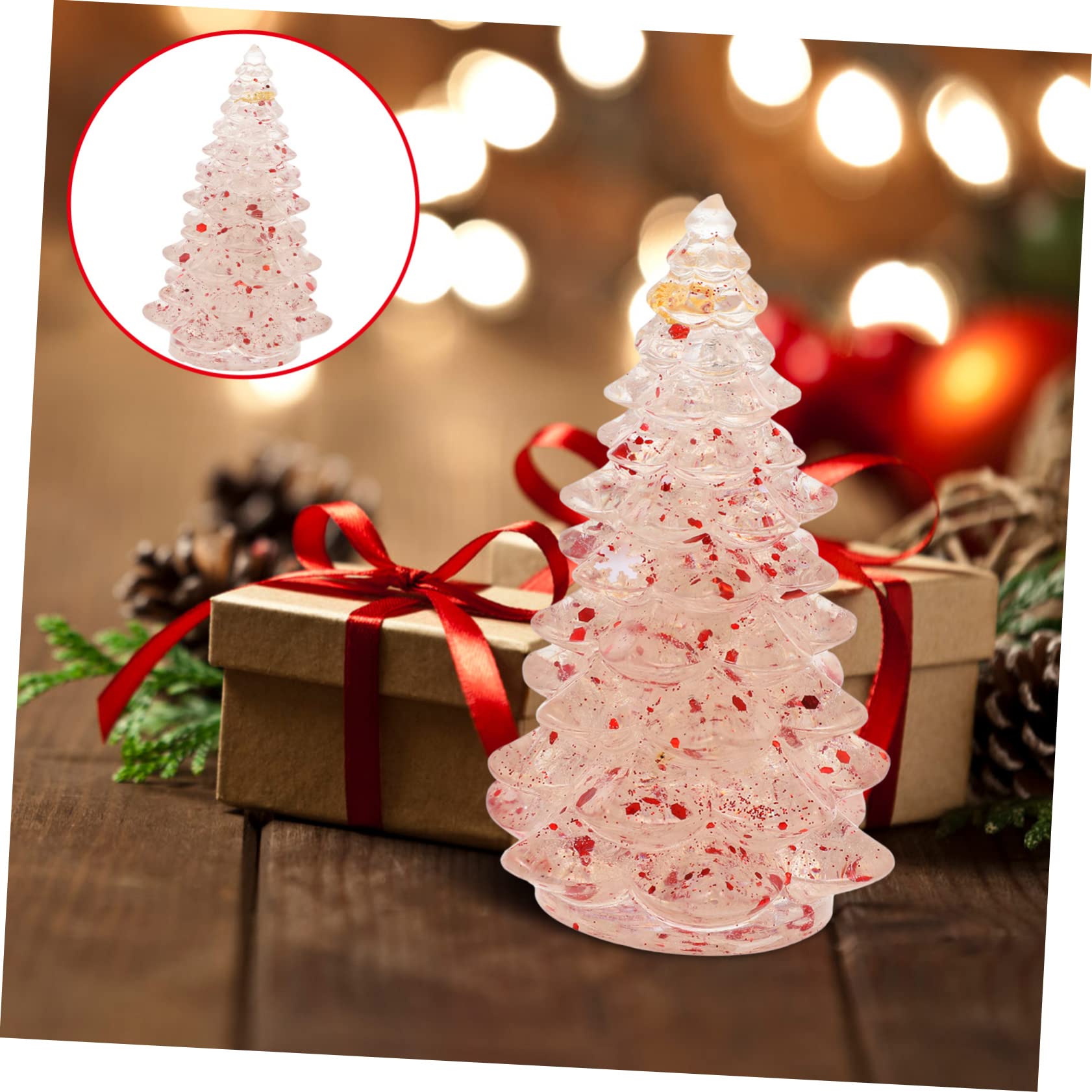 TOPBATHY 5 Pezzi di Decorazioni per La Cima Dellalbero di Natale Mini Albero di Natale in Resina Decorazioni da Tavolo per Feste di Natale