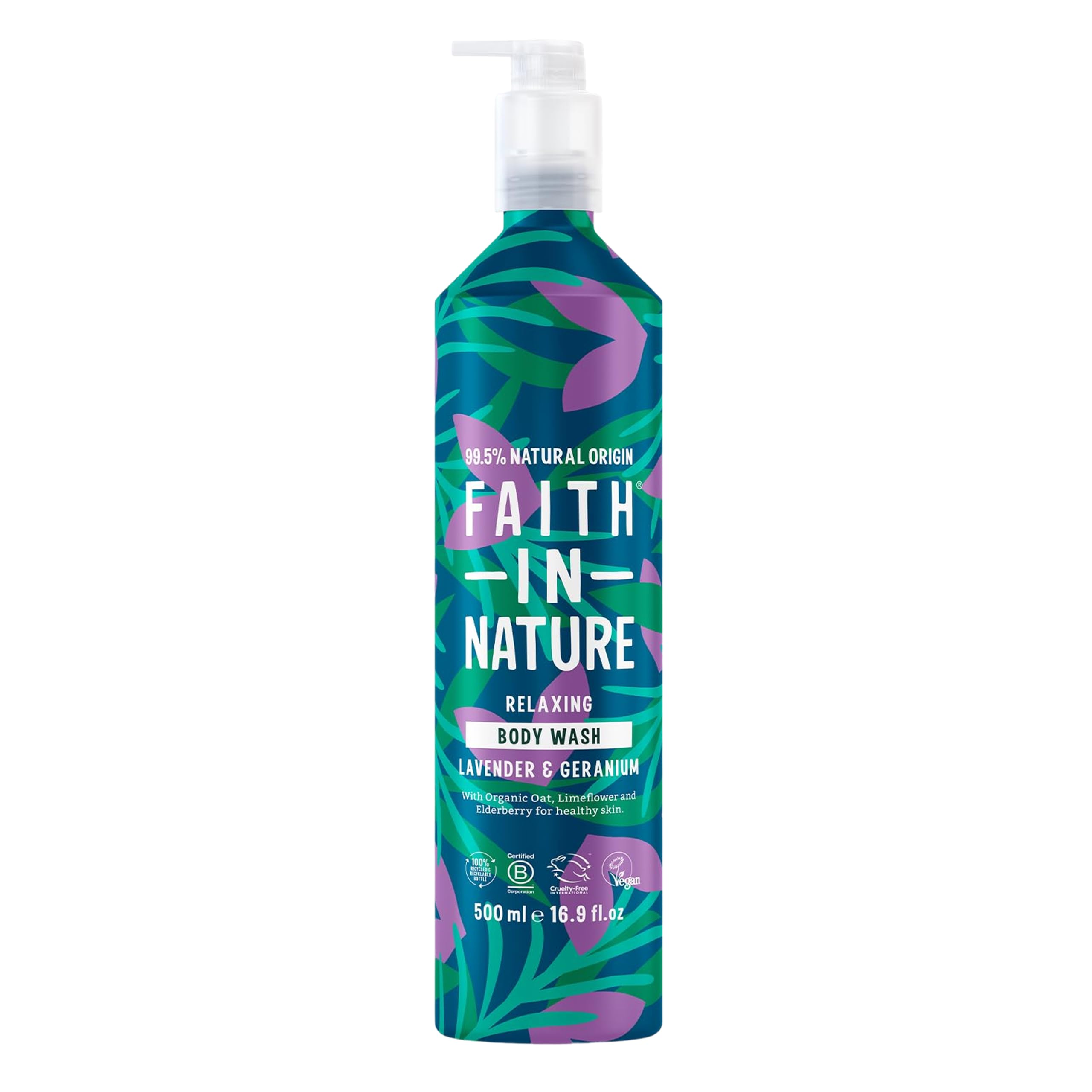 Faith in Nature Lavender & Geranium Body Wash - 500ml Metal