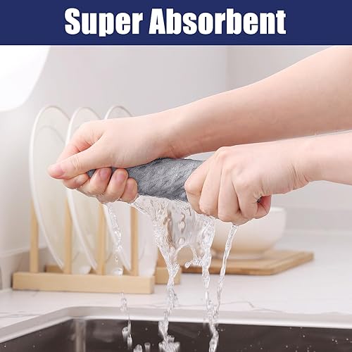 Miniatura 118 de Homaxy Trapos de cocina de microfibra con tejido de gofre, 12 x 12 pulgadas, ultra absorbentes y de color sólido, paños de cocina de secado rápido