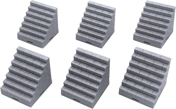 EnderToys Locking Dungeon Tiles - Masonry Staircase Tiles, 3D Printed Tabletop RPG Scenery and Wargame Terrain for 28mm Miniatures