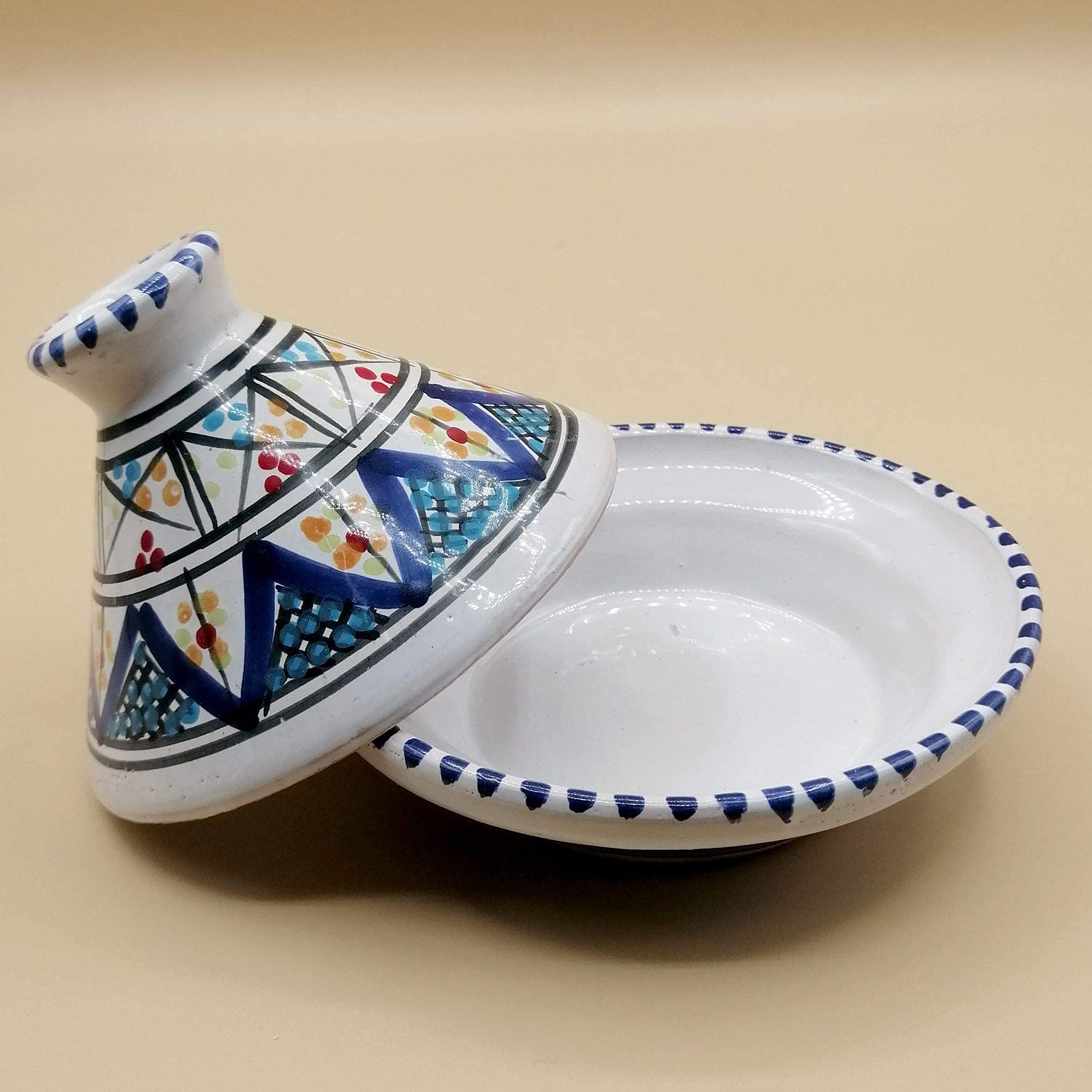 Mini Tajine ethnique porte épices sauces céramique marocaine Tunisina 1211201232