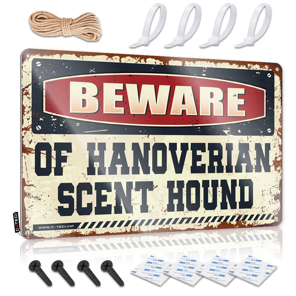 Funny Patio Signs Beware Of Hanoverian Scent Hound Tin Sign Metal Vintage Signs Funny Metal Bar Signs(20X30CM)