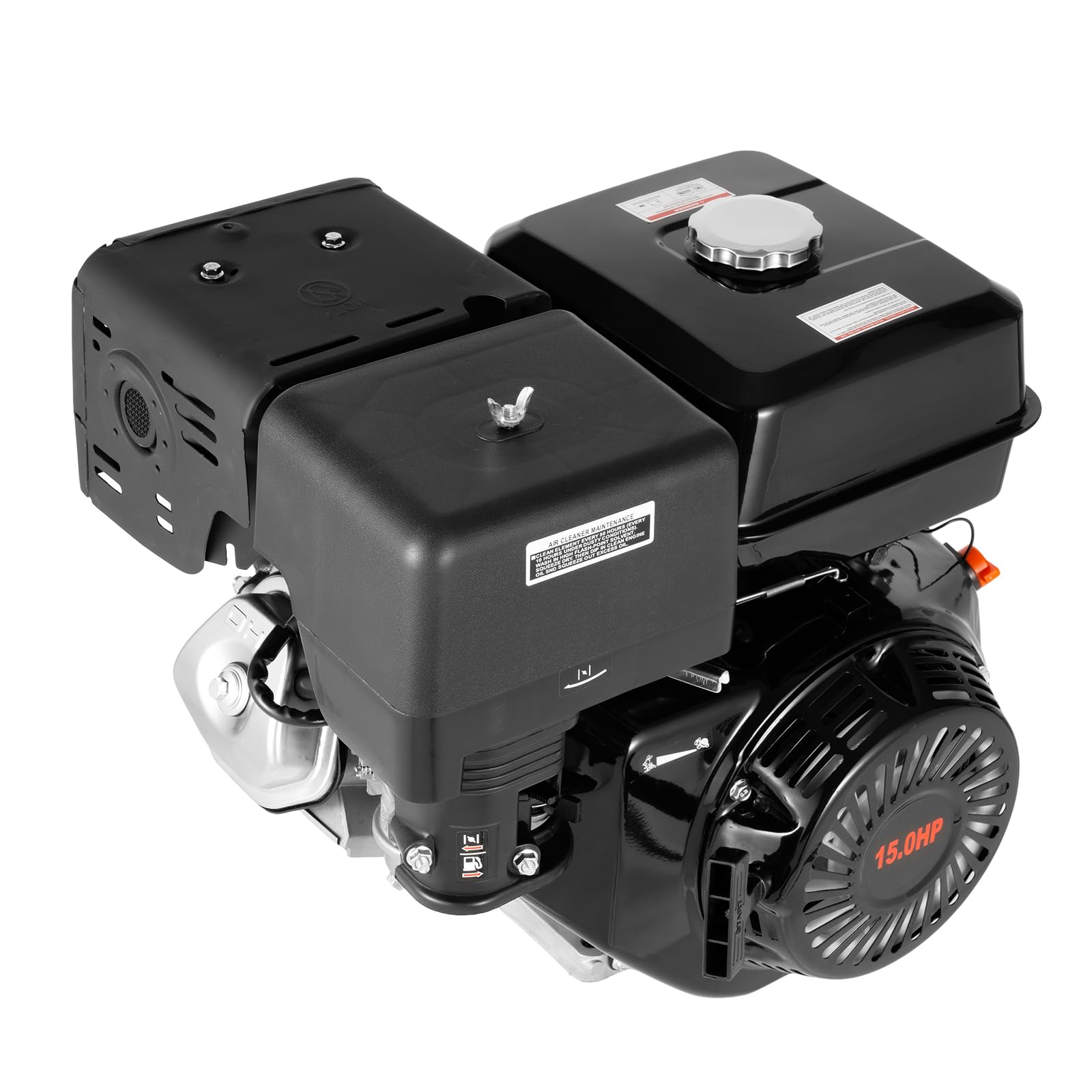 Moteur à essence à 4 temps 15 CV 9,7 kW 420 CC refroidi par air OHV Faible consommation de carburant Moteur sur pied avec réservoir de carburant de 6,5 l Moteur à essence 1 cylindre