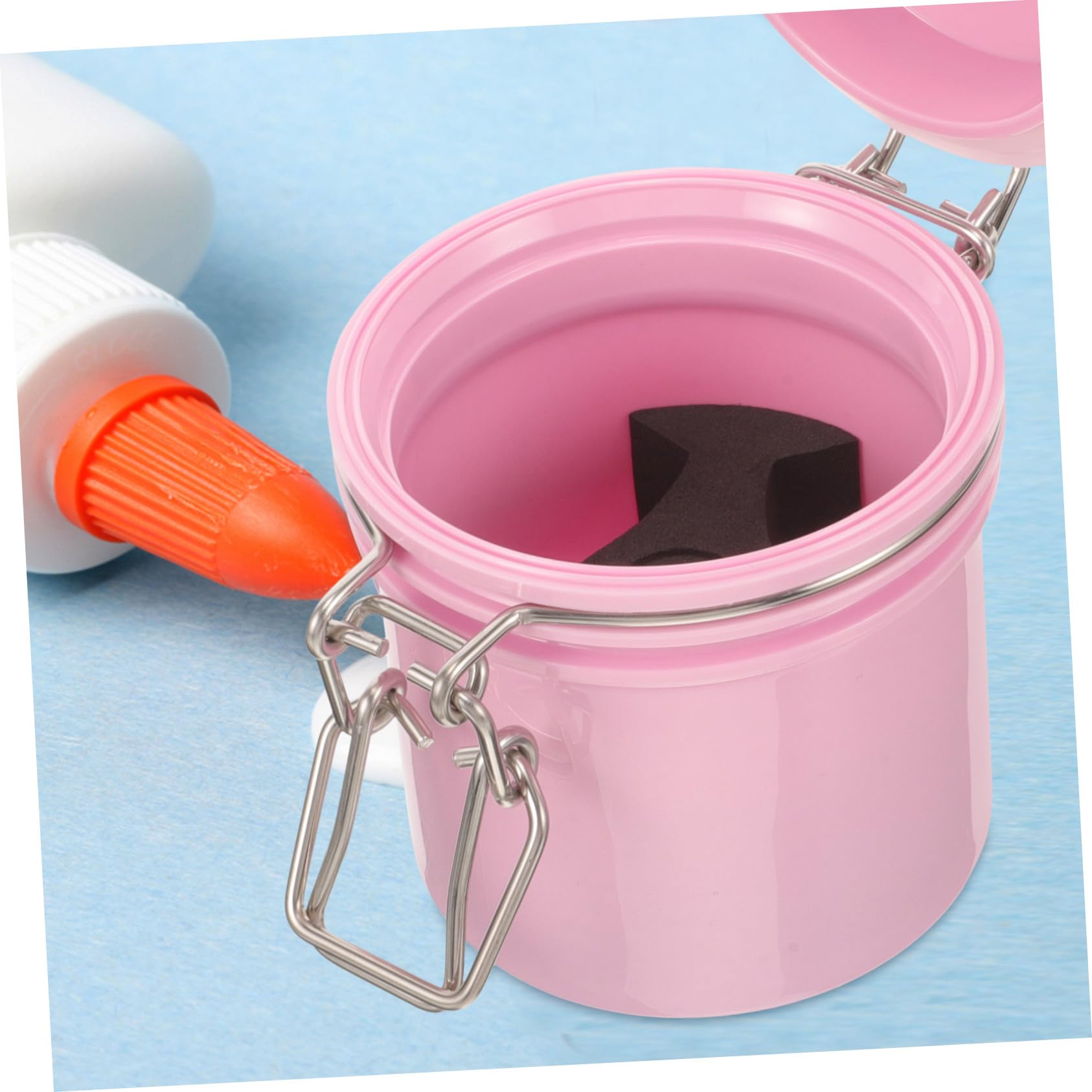 SHERCHPRY 2pcs Glue Seal Jar Lash Holder Lash Tech Supplies Must Haves Glue Extension Supplies Cosmetic Sample Container Lash Glue Holder Leakproof Travel Plastic