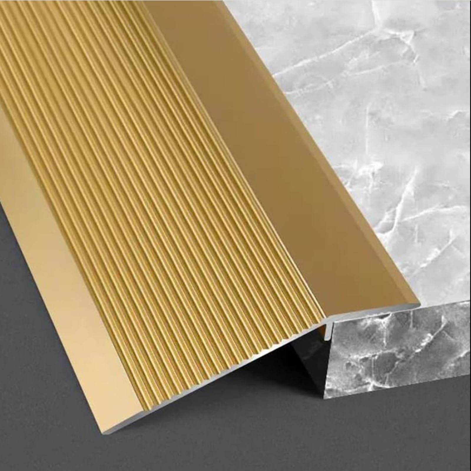LIYI929GP Profilo Transizione Pavimento in Alluminio - Striscia di Soglia Strisce di Copertura per Pavimenti per Pavimento con Dislivello di 1-4cm - Antiviaggio Antiscivolo Facile da Installare