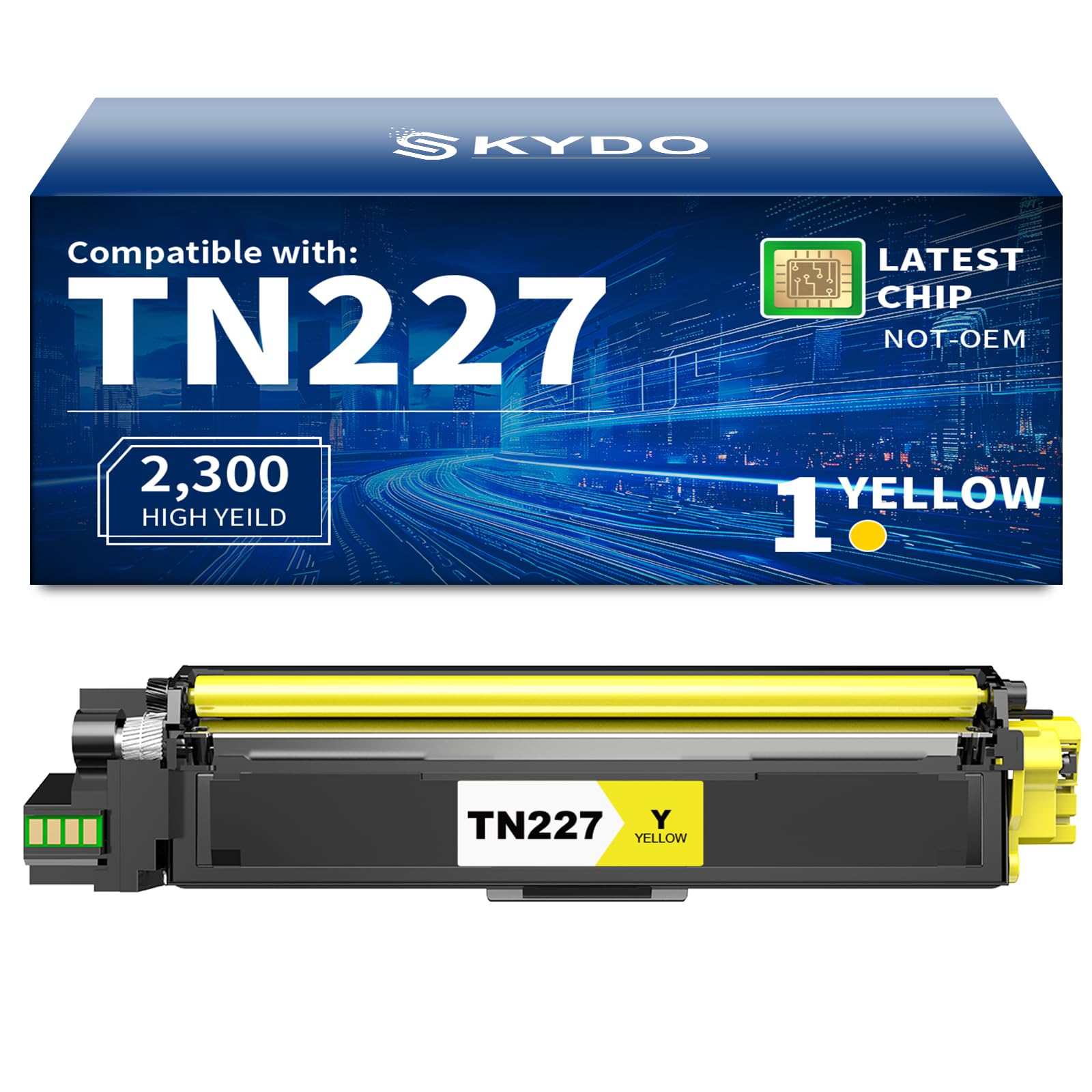 Skydo Compatible Toner Cartridge for Brother TN227Y TN227, 1 Yellow