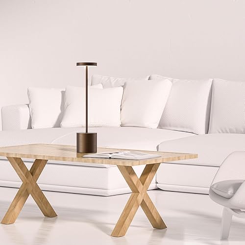 Miniatura 7 de JALVDE - Paquete de 2 lámparas de mesa recargables de escritorio de lectura sin deslumbramiento luz LED de rompecabezas para funcionar con batería