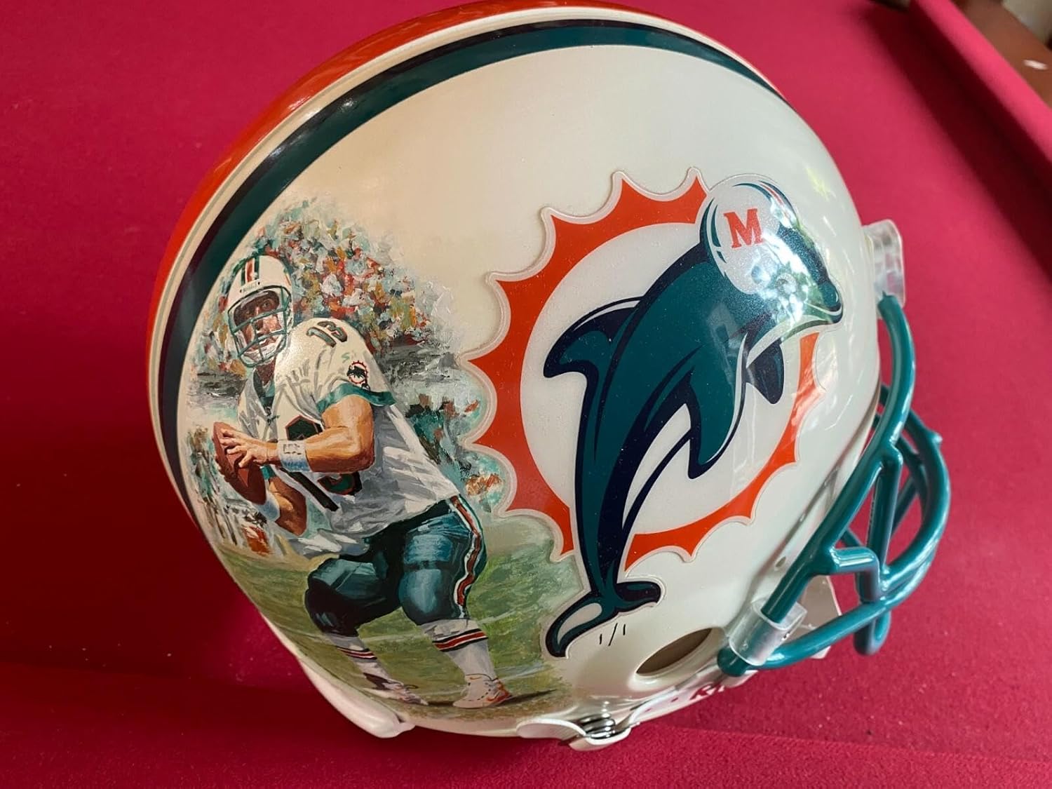 Dan Marino, Hand Painted (1/1) "Autographed" (JSA) Pro-Line Helmet (Dolphins) - Autographed NFL Helmets