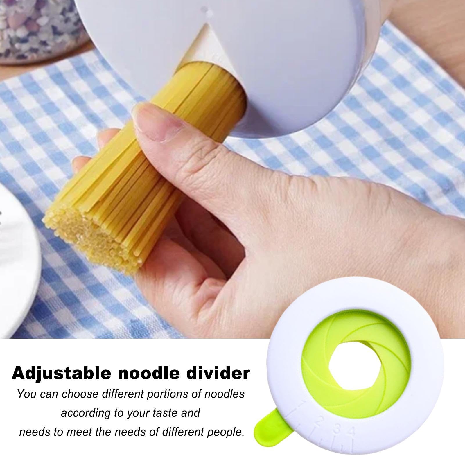 Herramienta de medición de pasta, dispositivo de medición de espaguetis ajustable de 7,8 cm, herramientas de medición eficientes para 1-4 porciones de pasta, dispositivos de control de porciones de