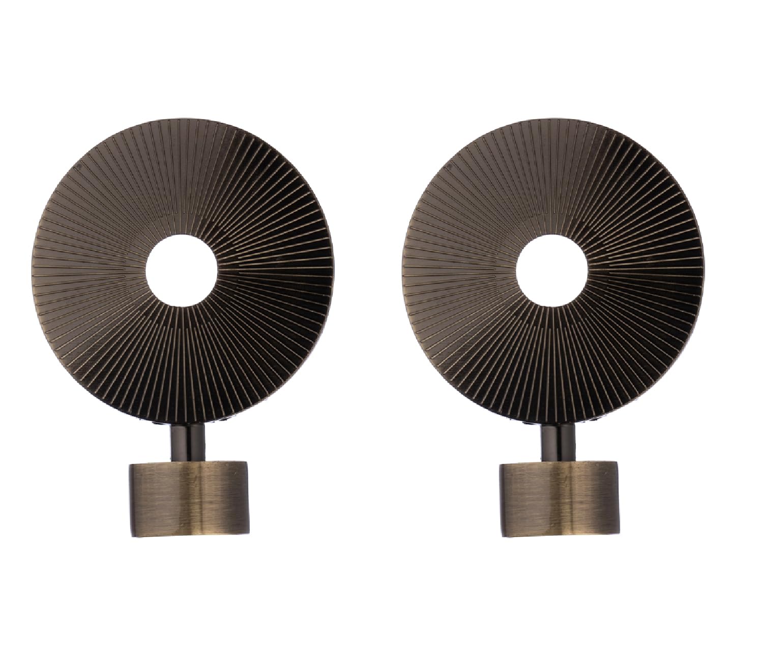 Lister Cartwright 28mm Curtain Pole Ends Finials Pack of 2 Adjustable Screws Antique Brass (Horologe Finials)