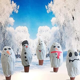 TRIEtree 5Pcs Plant Cover Freeze Protection Bags,Plant Cover Warm Worth Frost Blanket,Winter Plant Protection Cover Bags,Non-Woven Shrub Jacket Cold-Proof Insect-Proof Cover Festival Party Decoration