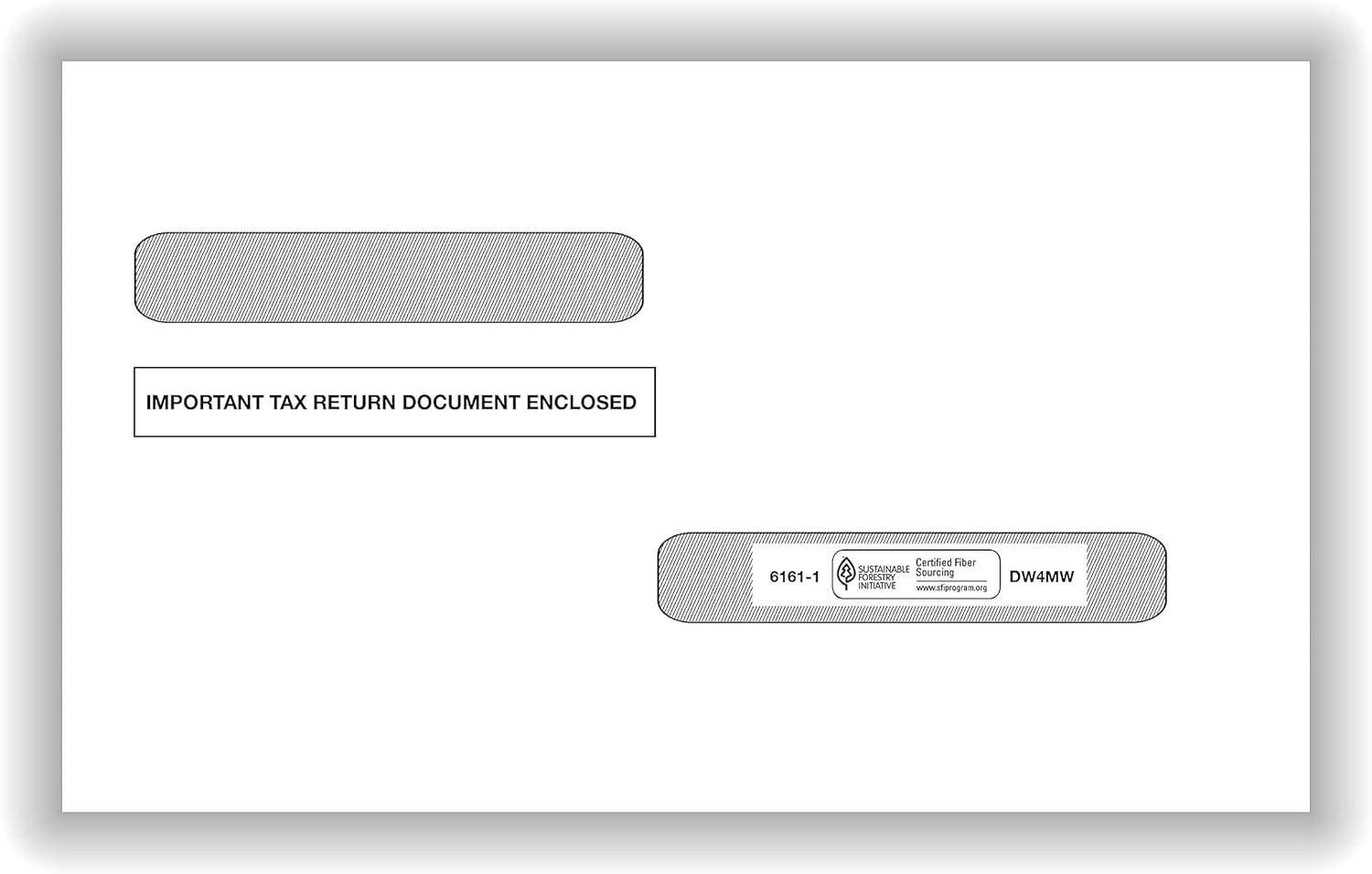 ComplyRight Dbl-Window Tax Envelopes For W-2 (5216)/1099-R (5175) Tax Forms, Moisture/Gum-Seal, White, 100/Pack (61611100)