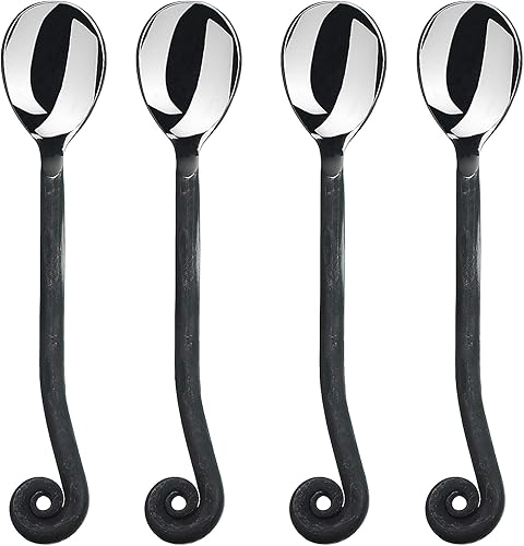 Gourmet Settings Juego de 4 cucharas pequeñas de acero inoxidable pulidasmate de la colección Treble Clef cubiertos expreso Demitasse cubiertos Gourmet Settings Juego de 4 cucharas pequeñas de acero inoxidable pulidasmate de la colección Treble Clef cubiertos expreso Demitasse cubiertos