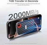 Vista 3 de Netac 512GB Magnetic Portable SSD Up to 2000MB/s Read 1700MB/s Write Speed, Snap and Go, USB 3.2 Gen2 External Solid State Drives Compatible for