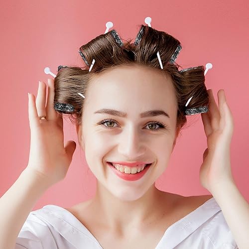 Miniatura 6 de Willbond Paquete de 20 rodillos de cepillo vintage para cabello con púas, rodillos medianos de malla de alambre para mujeres, rizos y ondas sin