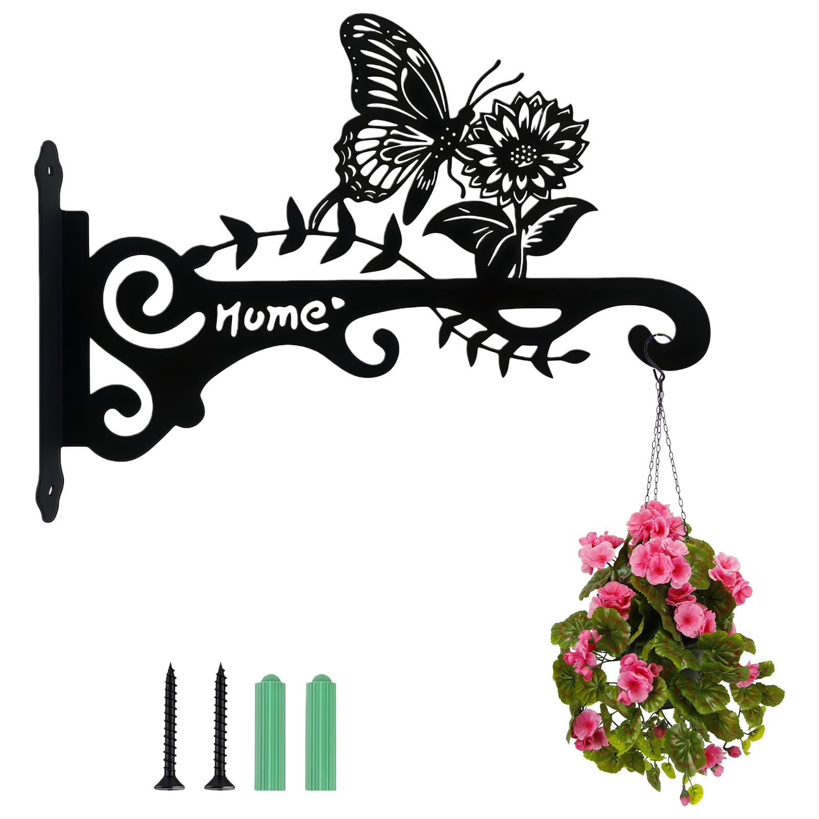 AWSOLAR Metal Blumenampel Halterung, Robuste Wandhaken Blumenampel