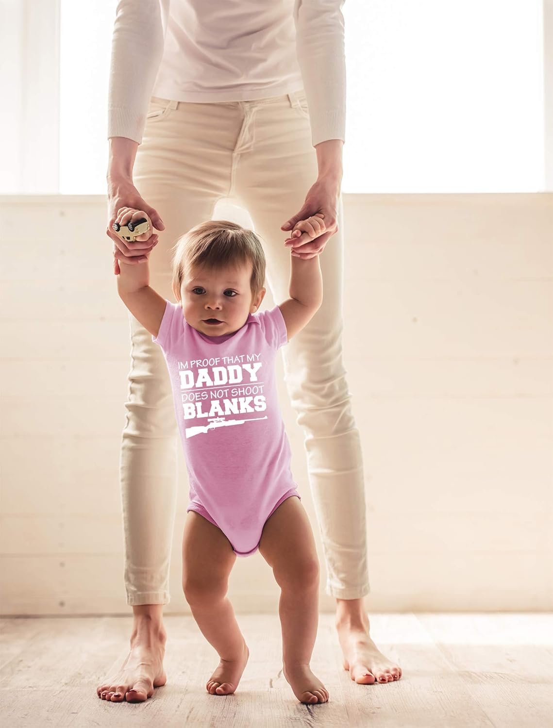CBTwear I'm Proof That My Daddy Does Not Shot Blanks Baby Bodysuit Boy Girl Adorable Romper Clothing - Image 3