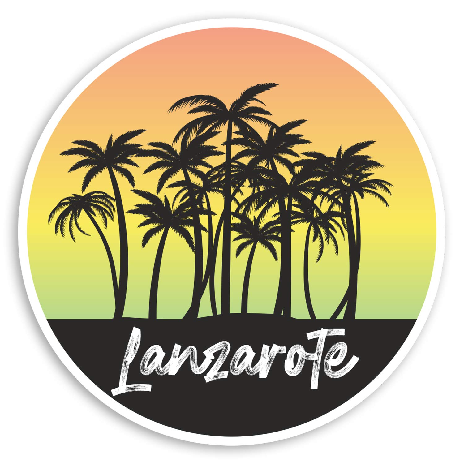 2 x 10cm Tropical Lanzarote Vinyl Stickers - Spain Travel Luggage Sticker #30642 (10cm Wide)