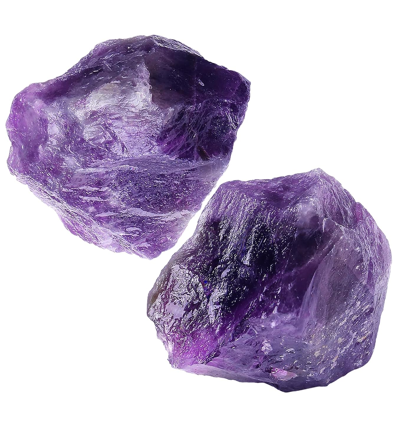 2Pcs Amethyst Crystals 1.8-2.2" Large Purple Raw Stones Rocks | Natural Rough Amethyst Healing Stone for Tumbling Reiki Wicca Wire Wrapping Calm Clarity Spiritual Crystal Gift...