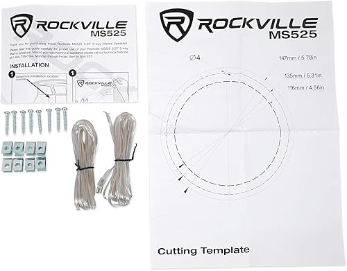 Miniatura 5 de Pair Rockville MS525B - Altavoces marinos impermeables de 5.25 pulgadas, 400 W, 2 vías, color negro