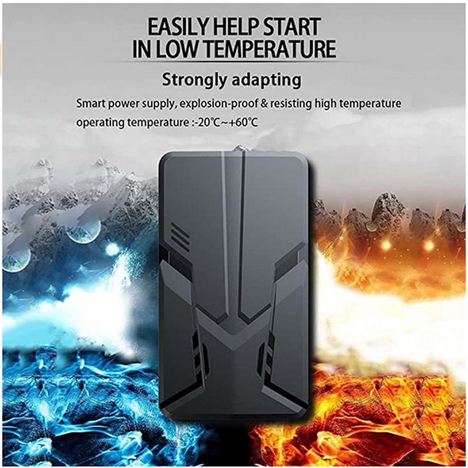 FAXIOAWA Avviatore di Emergenza per Auto, 30000mAh Caricabatterie Portatile Booster per Auto 12V Scatola di Emergenza Automatica con Luce LED per Veicoli Camion SUV, Giallo