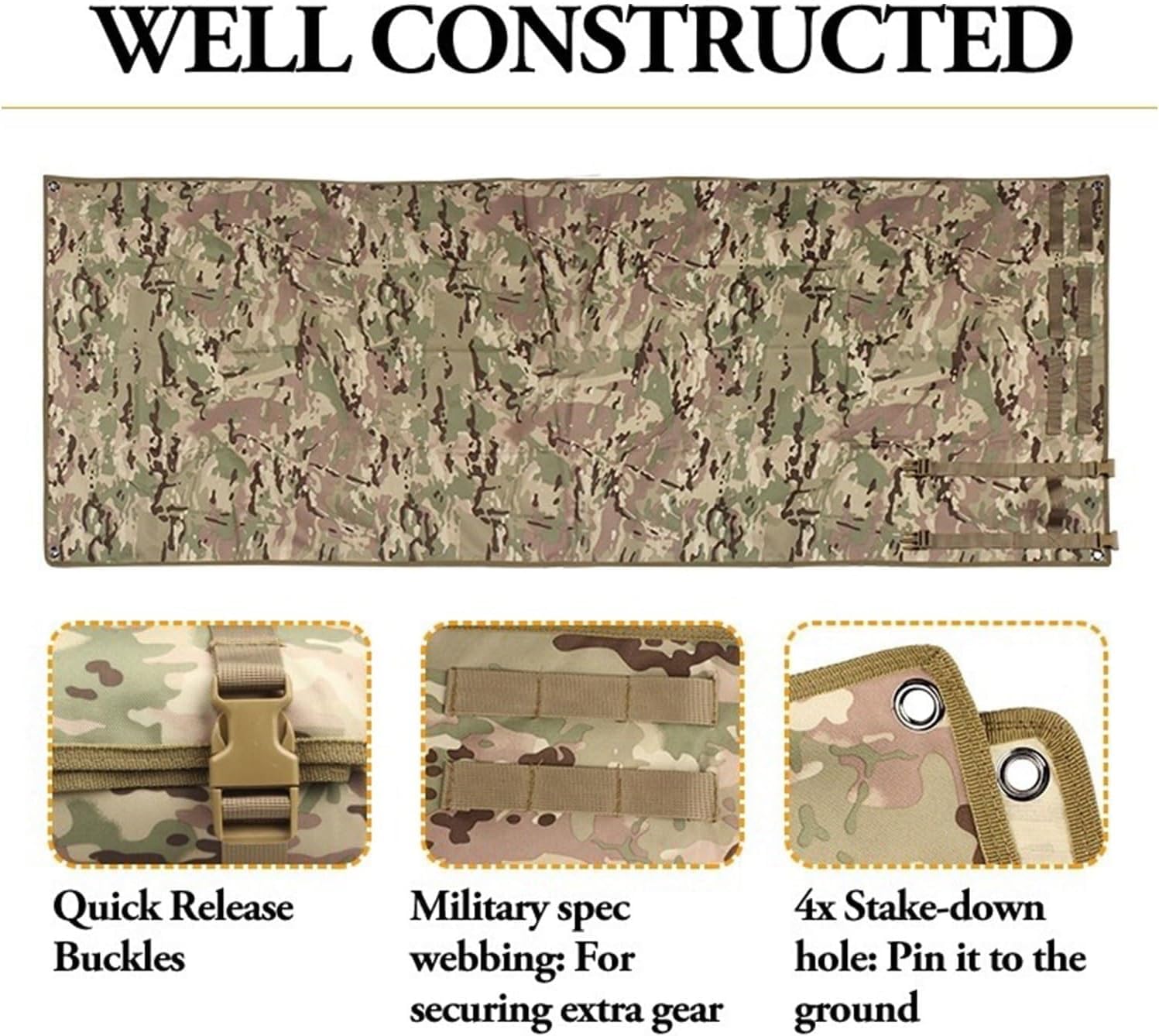 Shooting Mat for Range, Tactical Shooting Mat, Roll-up Shooting Gear Tactical Training Shooting Pad, Prone Shooter Mats Tactical Blanket Mat, for Shooting Camping Picnic,D